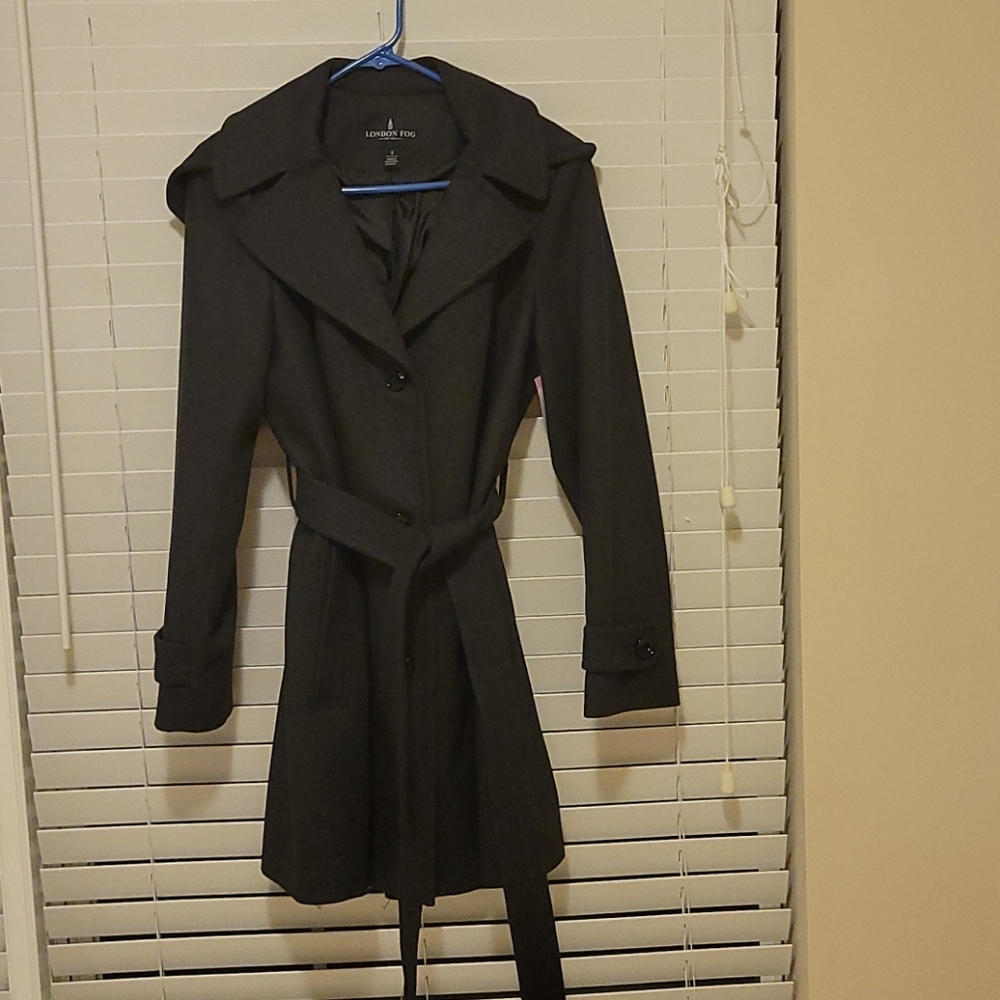 London Fog Charcoal Gray Wool Coat S